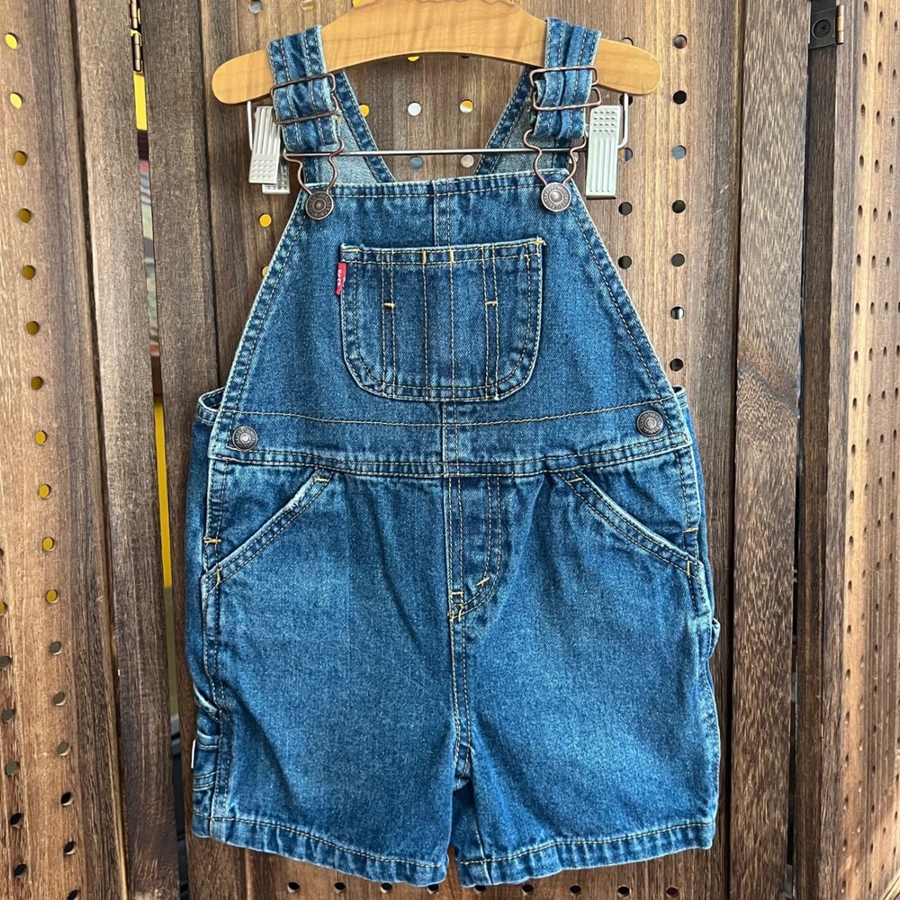Levi's Overall Jean Shorts Size 24 Months 100% Cotton August 2009 Y2K